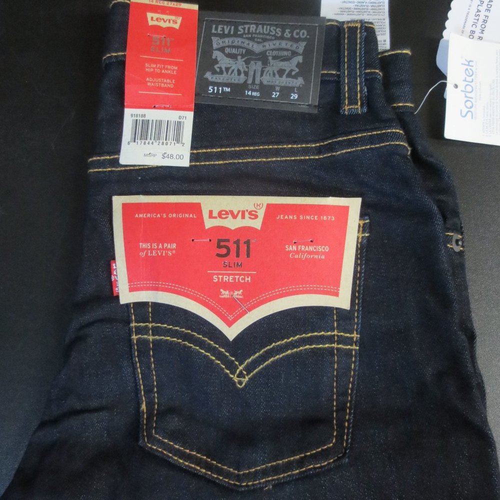 Levi's Boys' 511 Slim Fit Performance Jeans - US BOY'S 14 REG 29" INSEAM